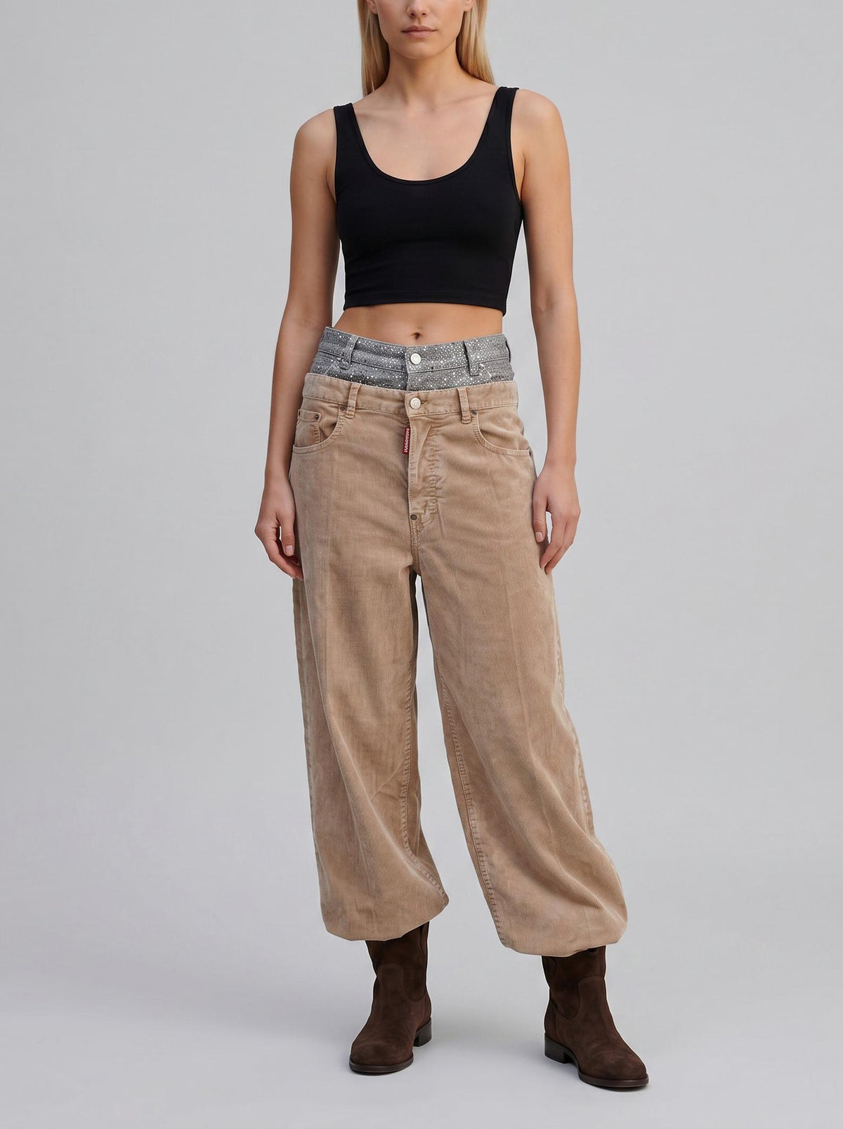 Dsquared2 Twin Pack Layered Wide-Leg Trousers CVM26.23.164  Dsquared² 
