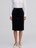 Saint Laurent Black Velvet-Effect Midi Skirt CVM23.117.4  Yves Saint Laurent 