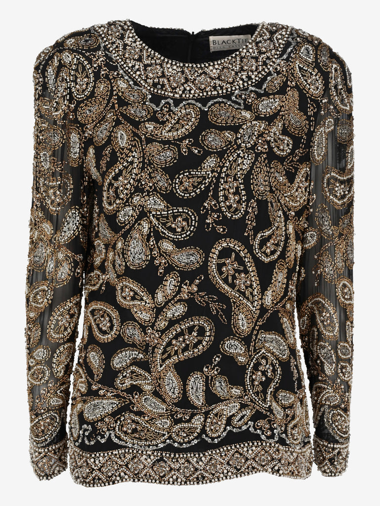 Vintage Beaded Paisley Pattern Blouse W150626.12  Vintage 