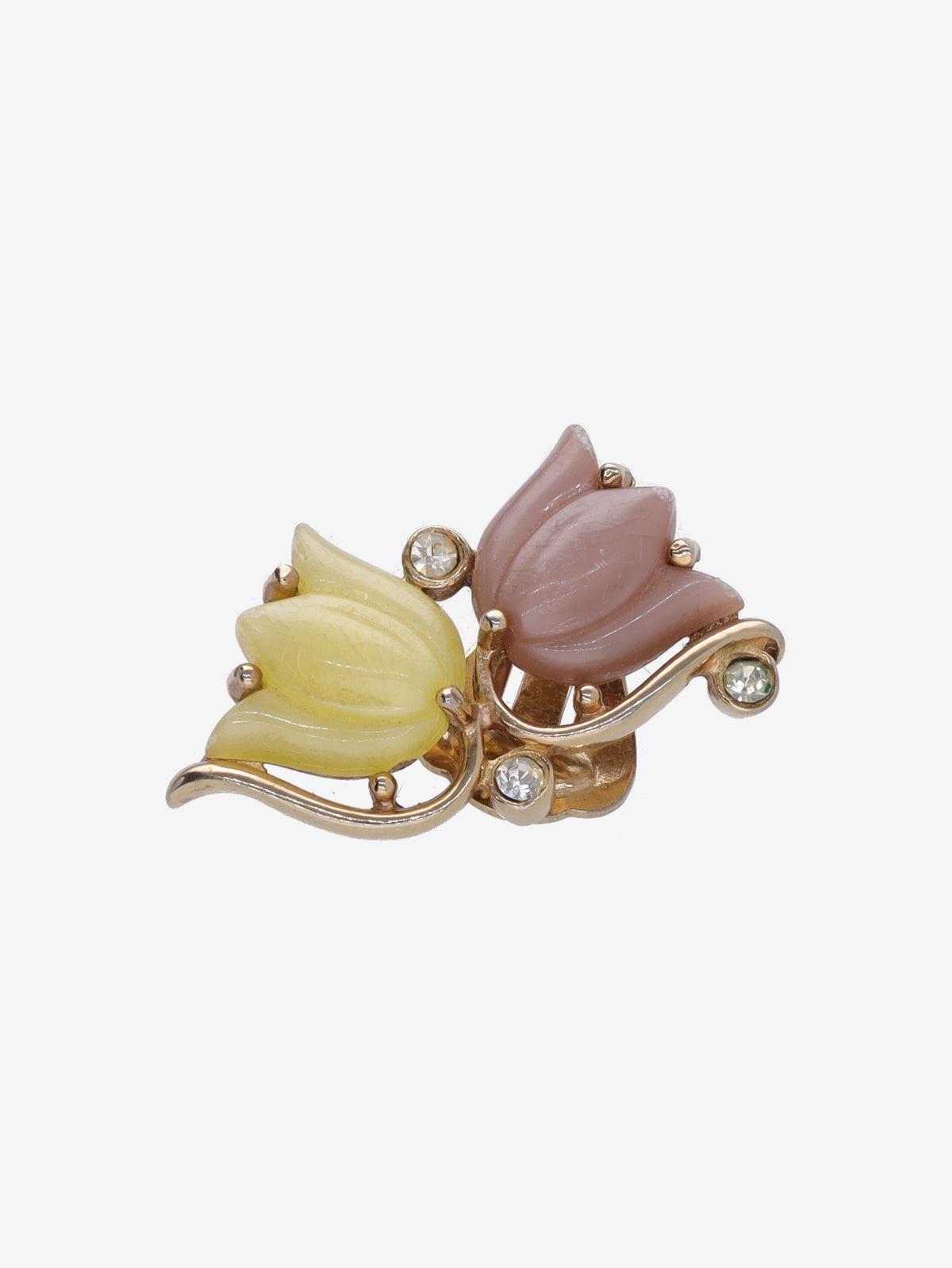 Vintage Tulip Earrings with Gem Details W13426.3  Vintage 