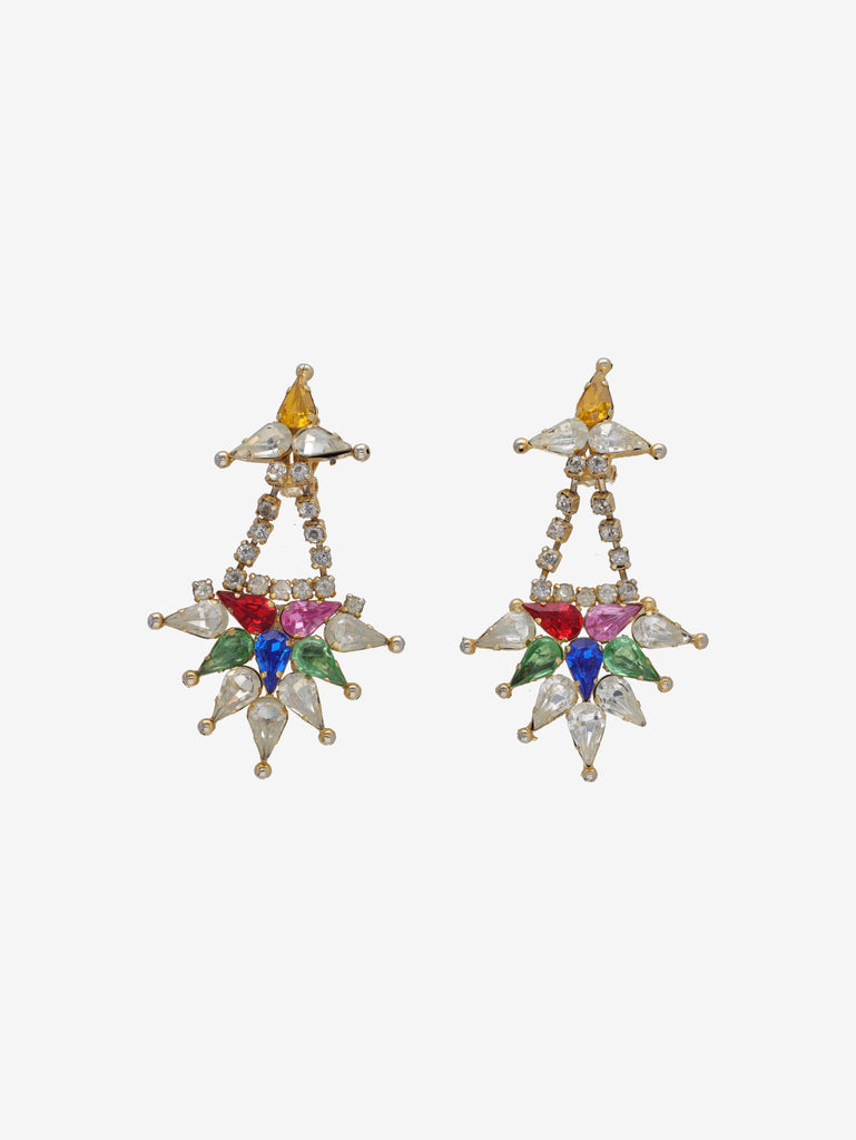 Vintage Multi-Shaped Gemstone Pendant Earrings W13426.51  Vintage 