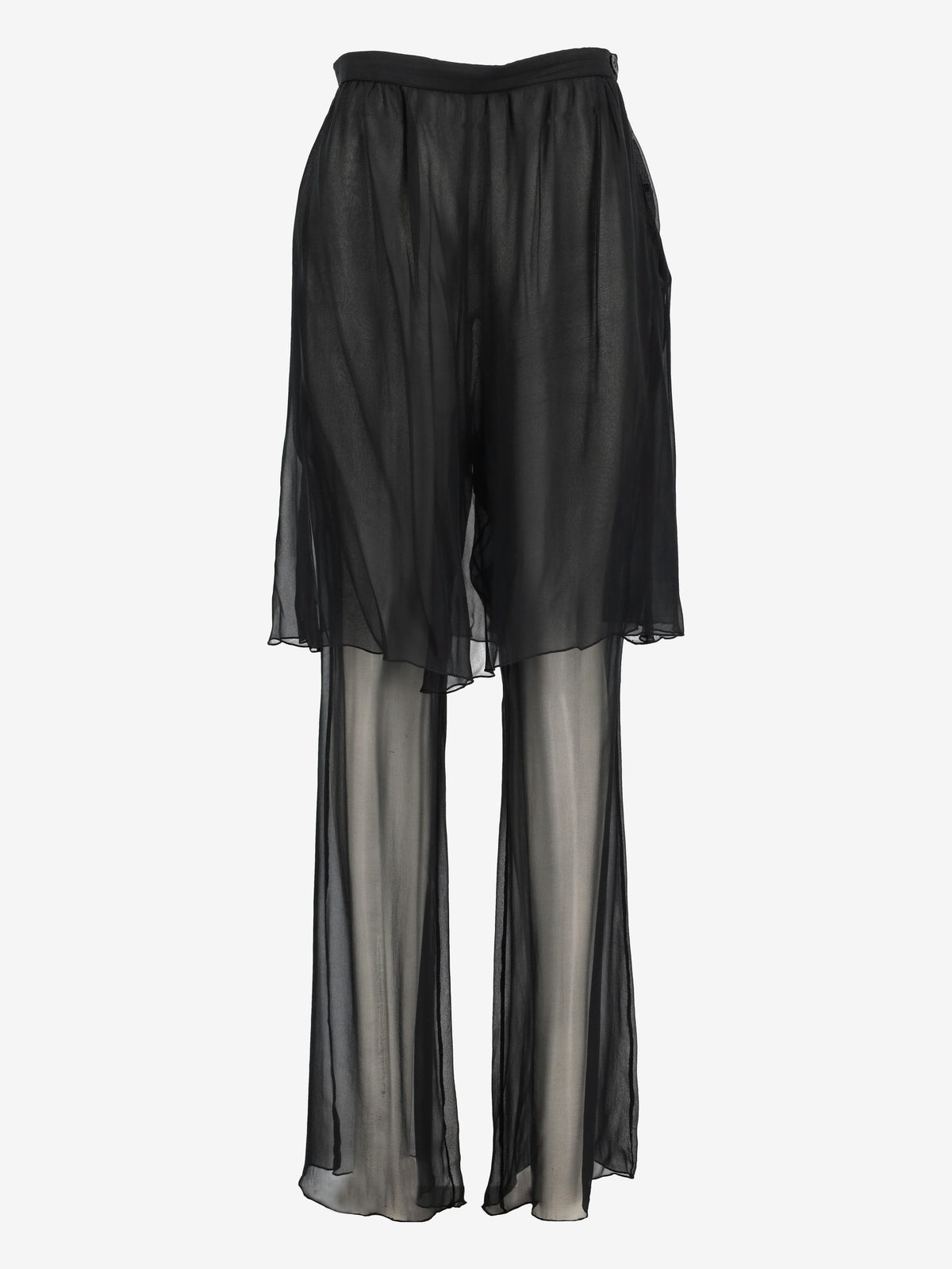 Karl Lagerfeld Layered Trousers with Sheer Silk Overlay Skirt W27526.27  Karl Lagerfeld 
