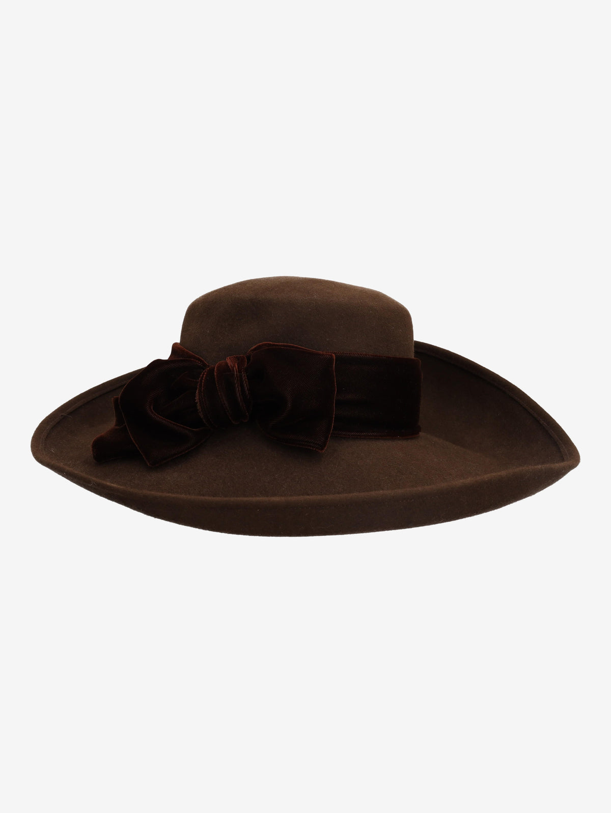 Borsalino Fur Felt Fedora Hat with Bow Detail E1000746  Borsalino 