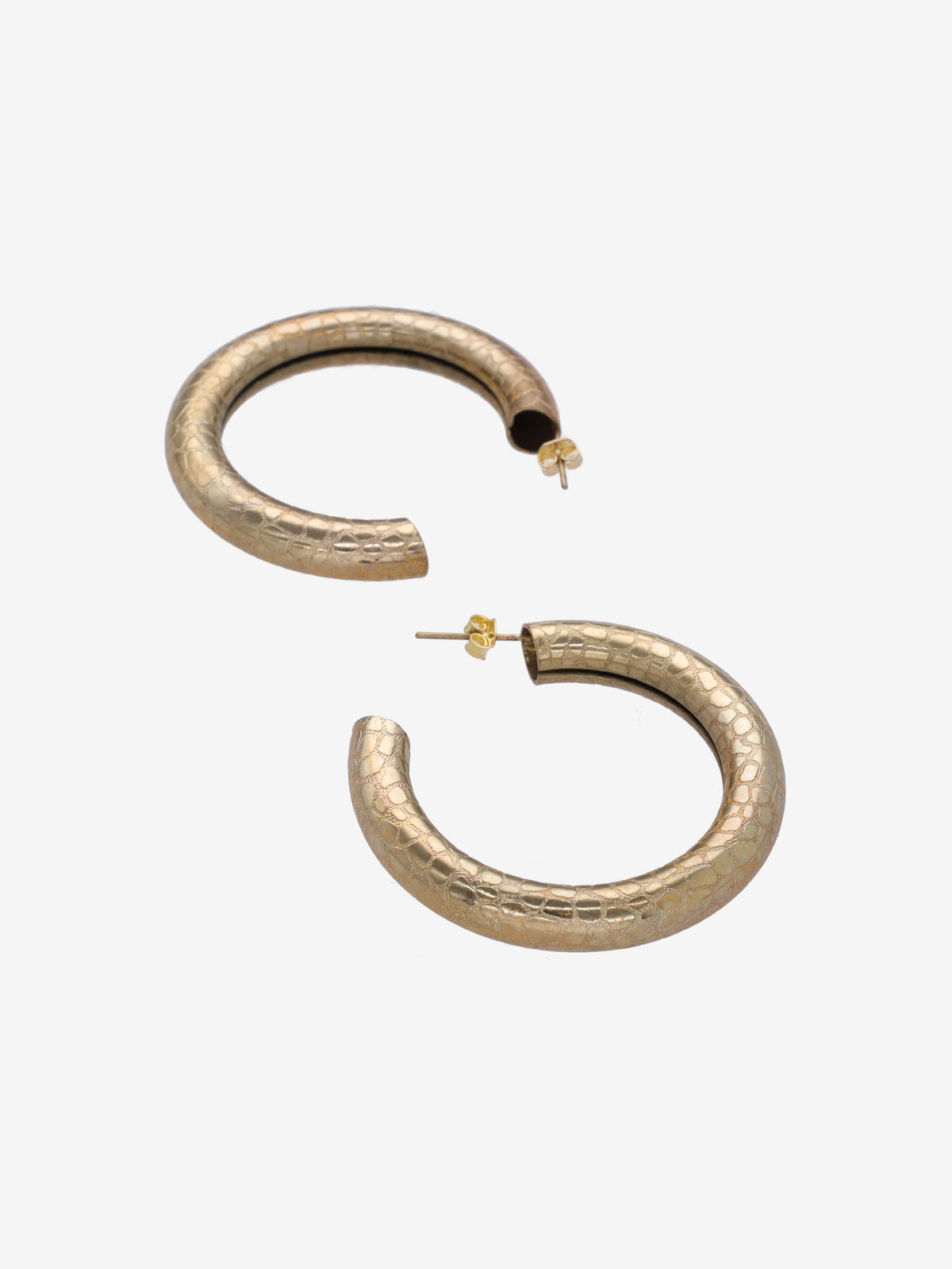 Vintage Textured Snake-Effect Hoop Earrings W13426.43  Vintage 