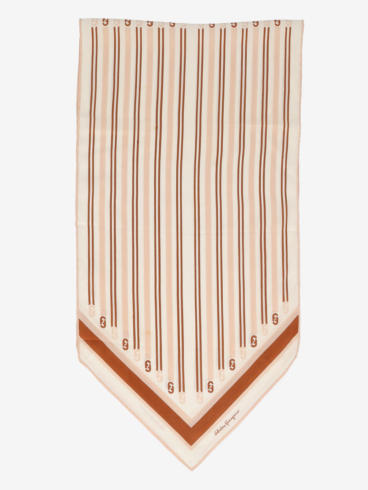 Salvatore Ferragamo Monogram & Stripe Logo Scarf W150626.27  Ferragamo 