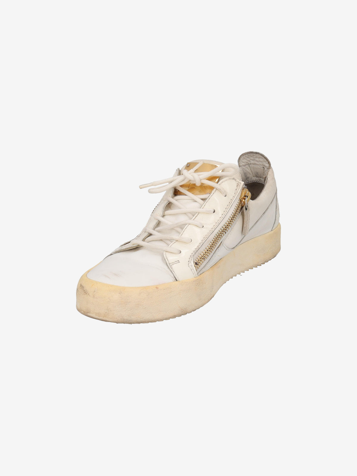 Giuseppe Zanotti White Leather Low-Top Sneakers WCV250877.15  Giuseppe Zanotti 