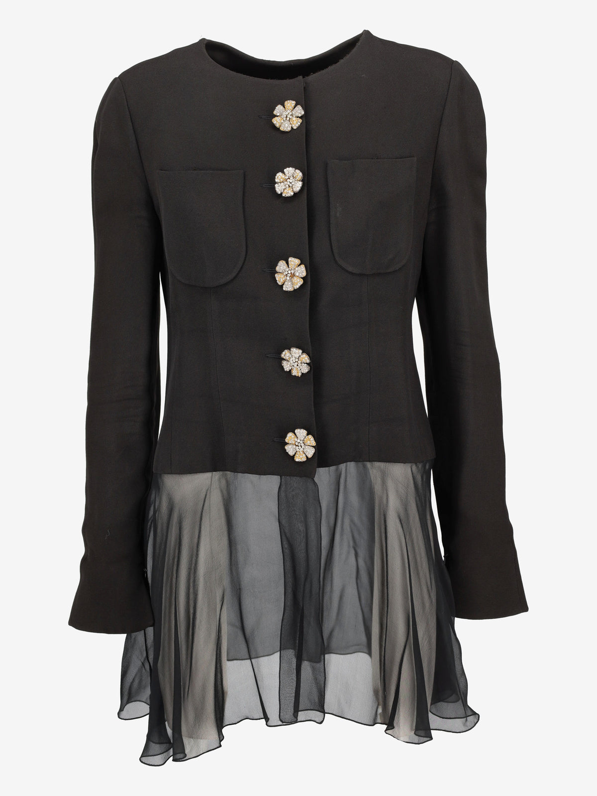 Karl Lagerfeld Embellished Blazer with Tulle Hem W27526.28  Karl Lagerfeld 