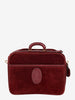Must De Cartier Burgundy Suede Suitcase