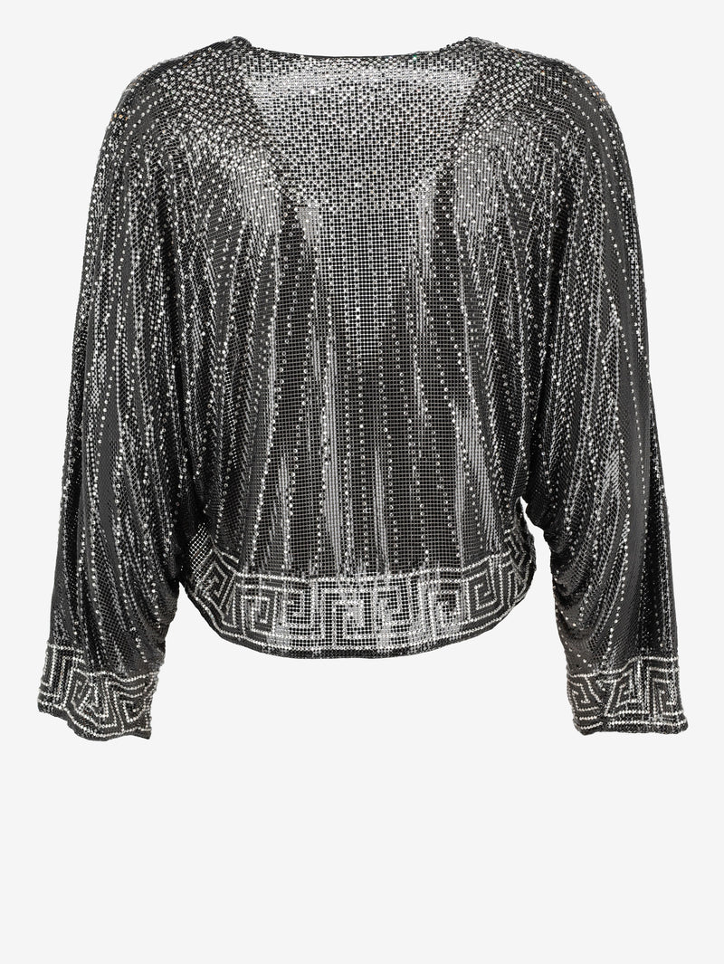 Gianni Versace Couture - Metallic Mesh Crop Blouse (S/S 1986) AR115  Gianni Versace 