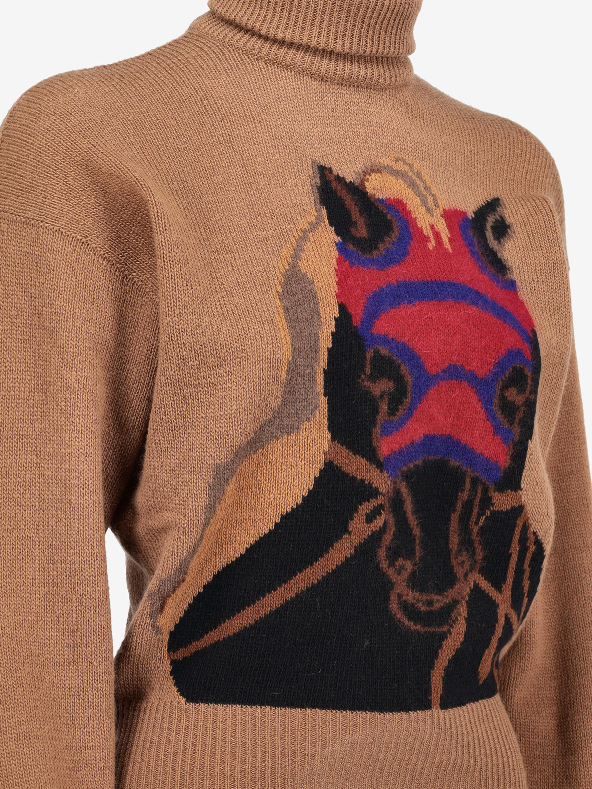Krizia High-Neck Sweater with Horse Print W240426.2  Krizia 