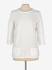 Chanel Uniform White 3/4 Sleeve Top CVM22.12.6  Chanel 