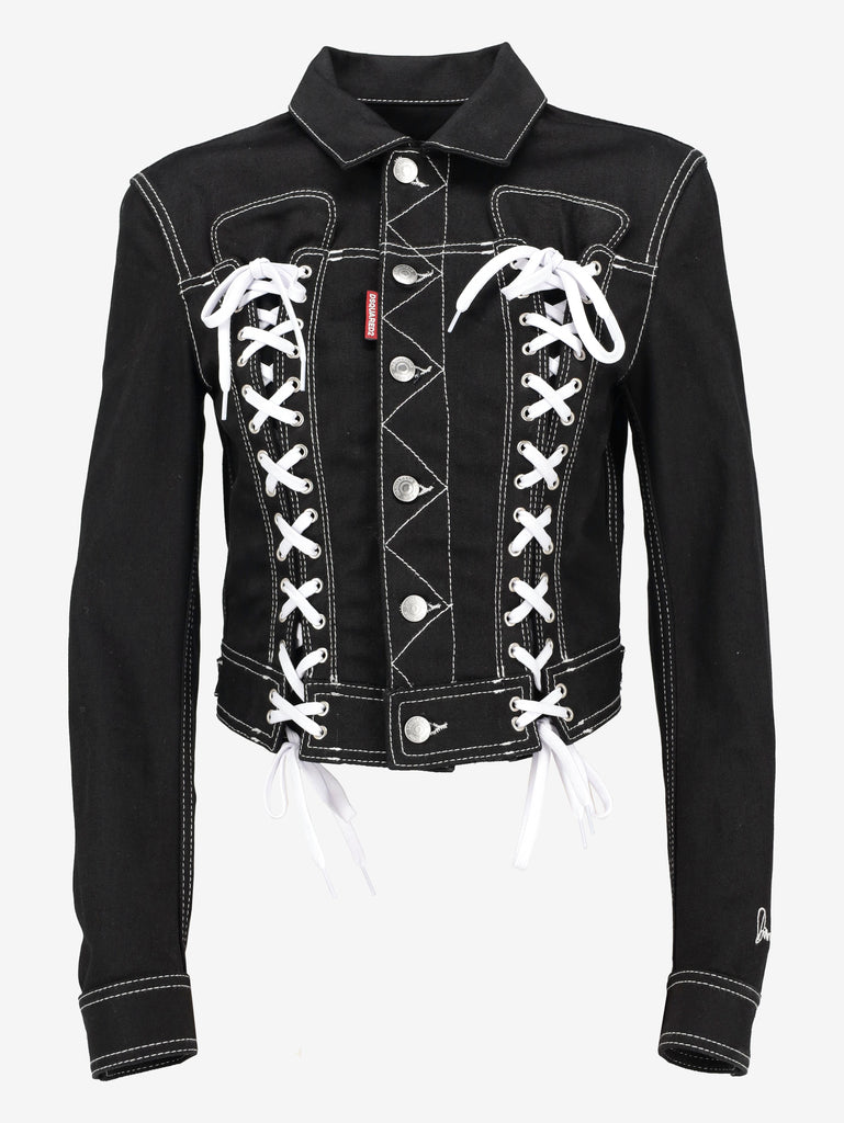 Dsquared2 Denim Bondage Baby Jacket with Lace Detail CVM26.23.39  Dsquared² 