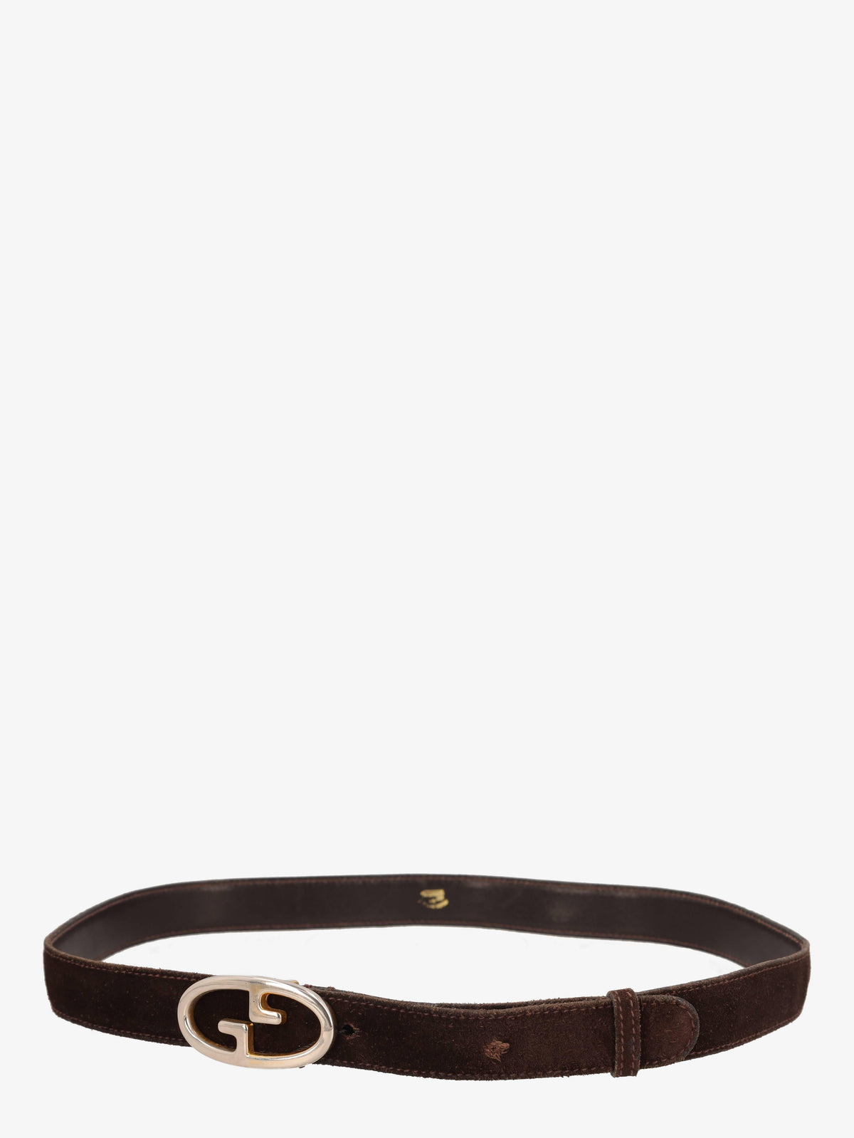 Gucci Chocolate Suede Thin Belt