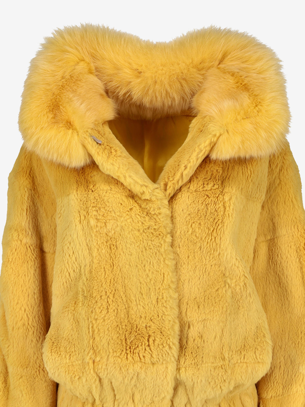 Dolce & Gabbana Yellow Fur Jacket W27526.174  Dolce & Gabbana 