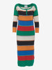 Abito lungo Moschino in maglia multicolor