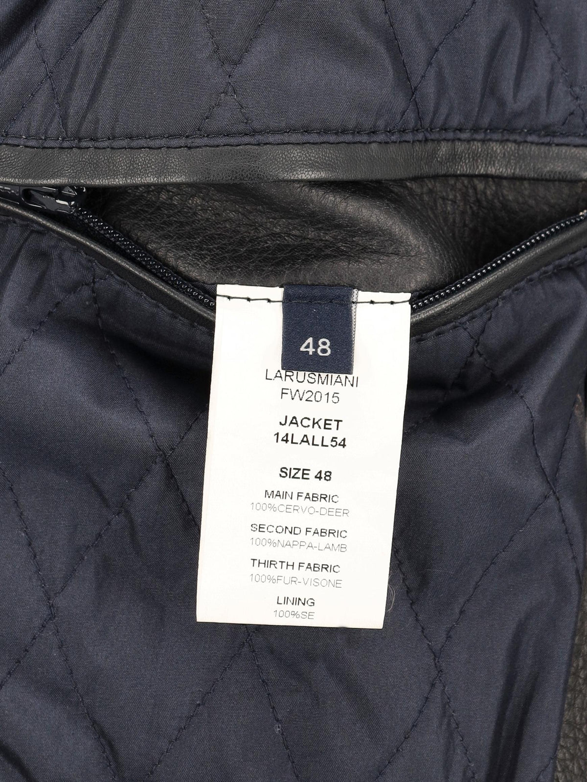 Larusmiani FW15 Deer Leather Bomber Jacket with Fur Collar WCV26.1.1  Larusmiani 