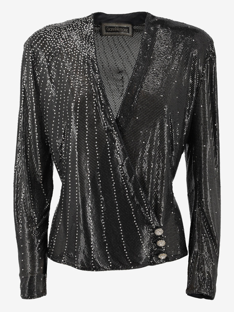 Gianni Versace Couture Metallic Knit Blouse W04032025_25  Gianni Versace 