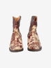 Cowboy Ankle Boots in Brown Leather with a Pattern of Flowers W7426.62  Vintage 
