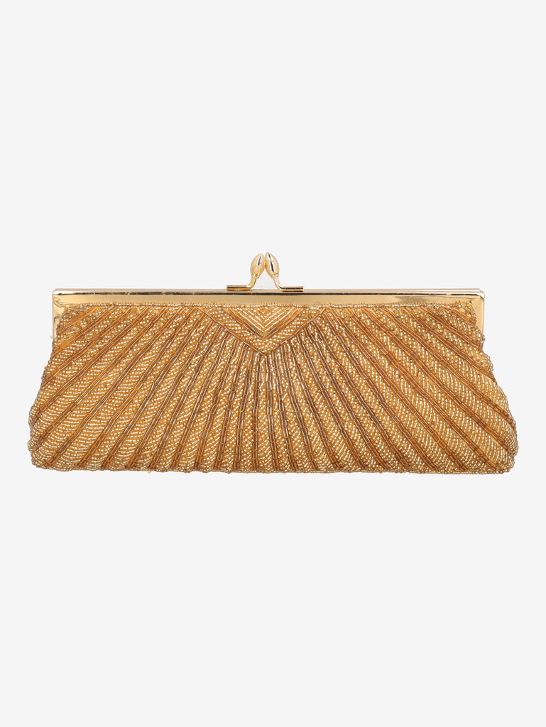 Vintage Golden Beaded Clutch Bag W150626.42  Vintage 