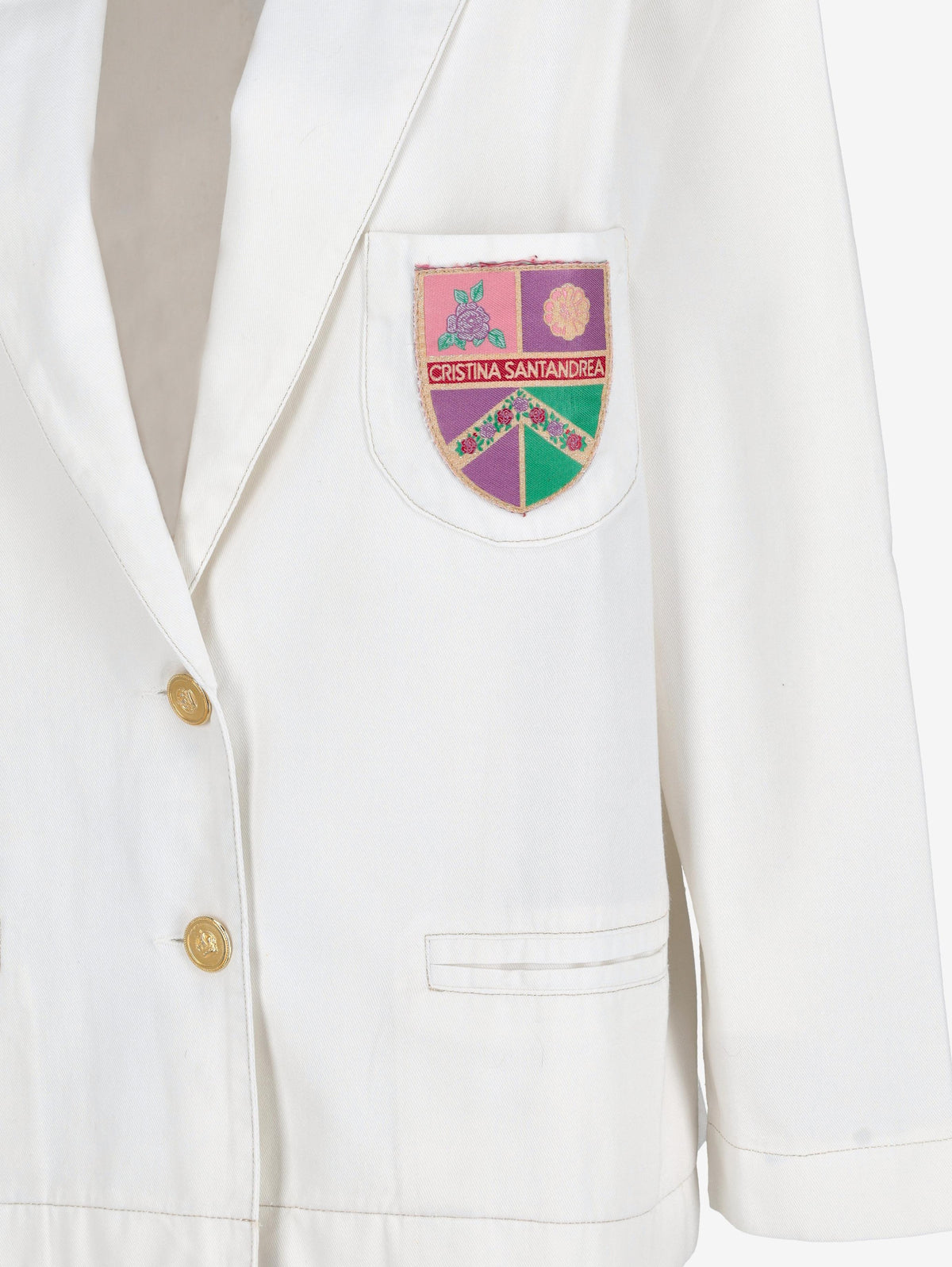 Vintage Lightweight Cotton Blazer with Crest Detail W150626.21  Vintage 