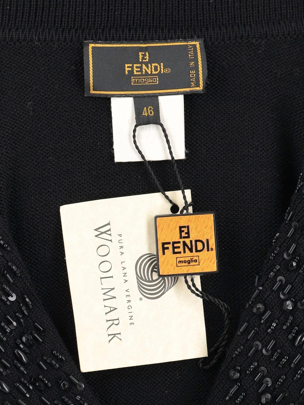 Maglione in lana con perline Fendi
