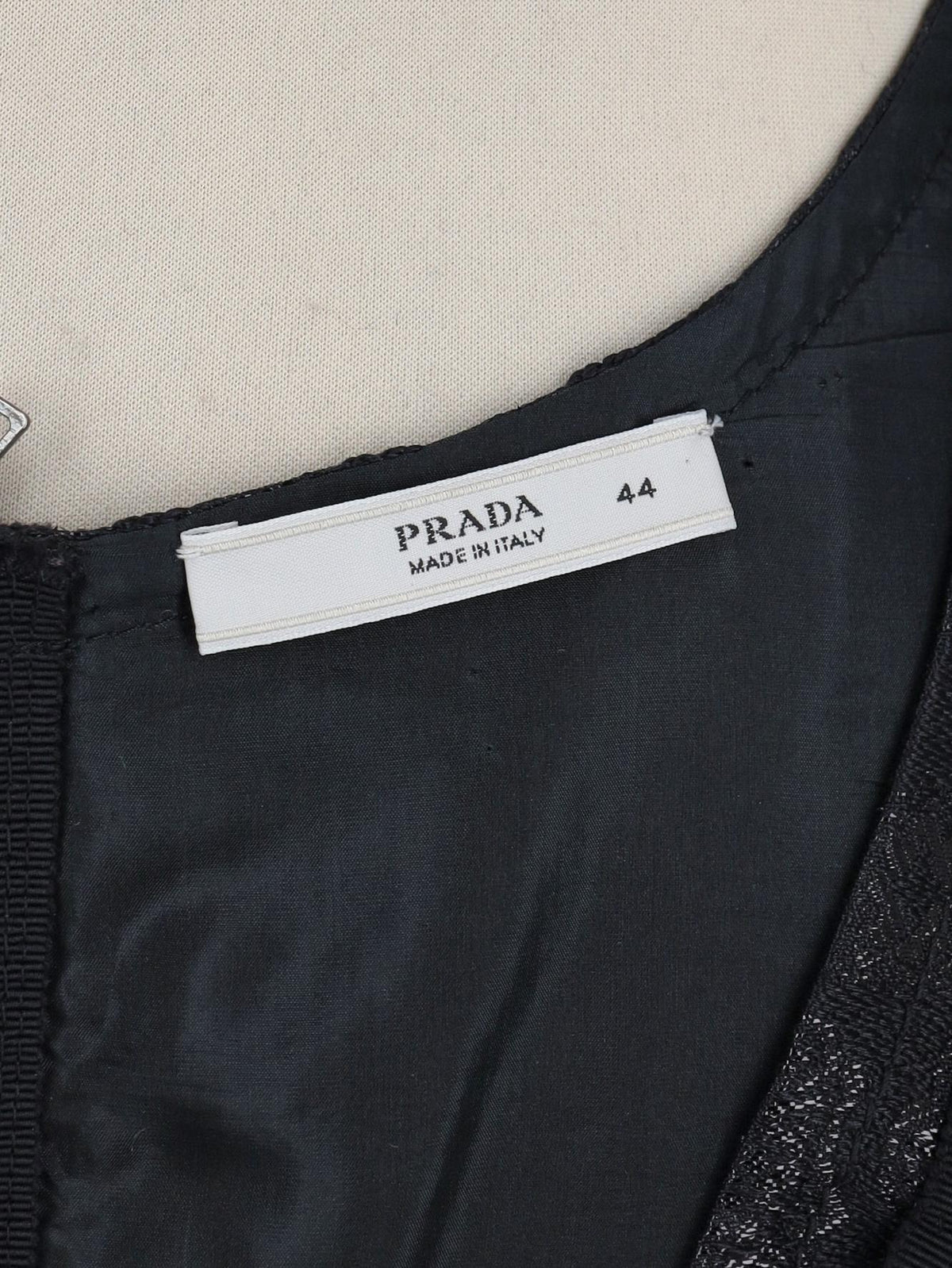 Prada Sleeveless Dress with Crystal Necklace Detail W22070605  Prada 