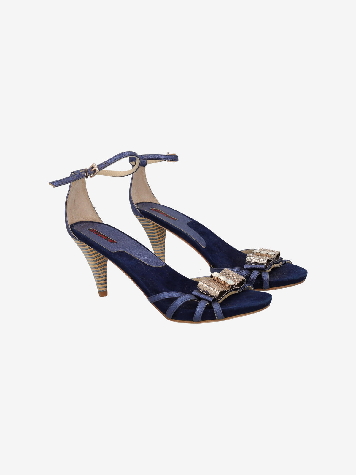 Vintage Navy Suede Embellished Sandals WCV130123  Vintage 