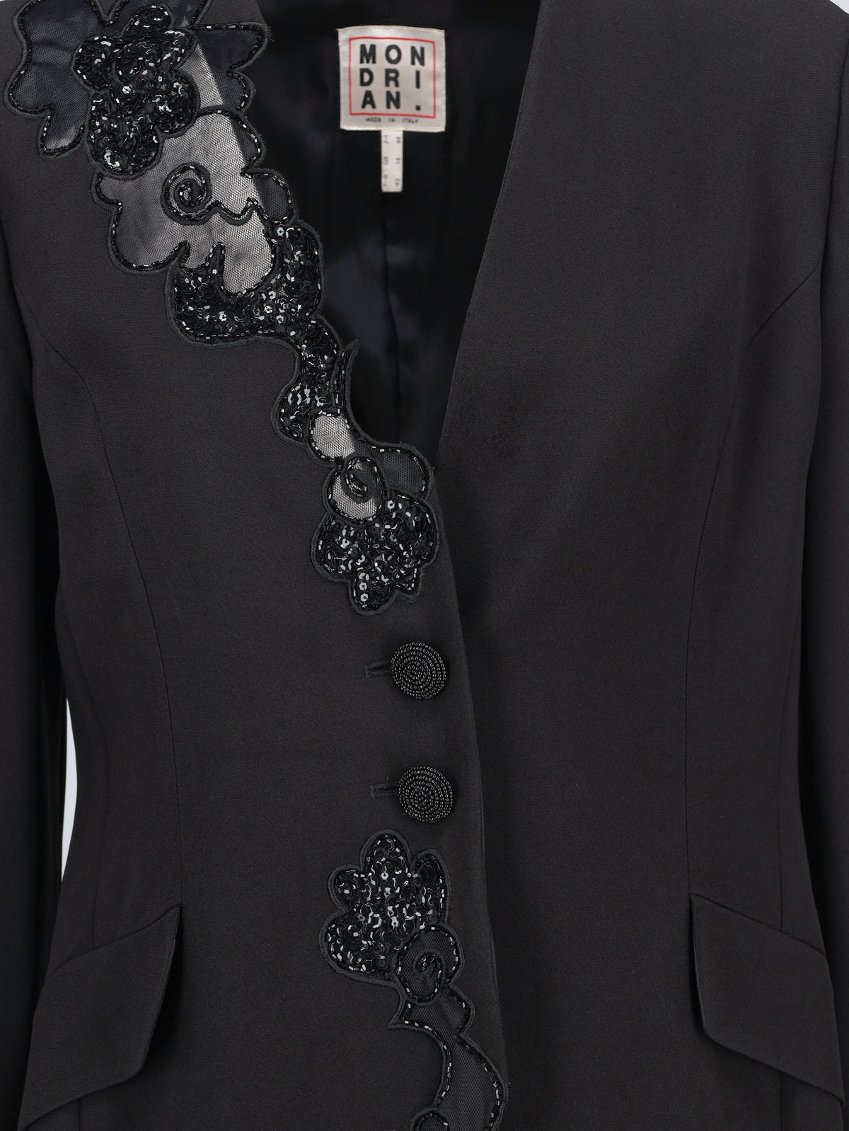 Mondrian Embellished Floral Sequin Blazer W27526.22  Vintage 