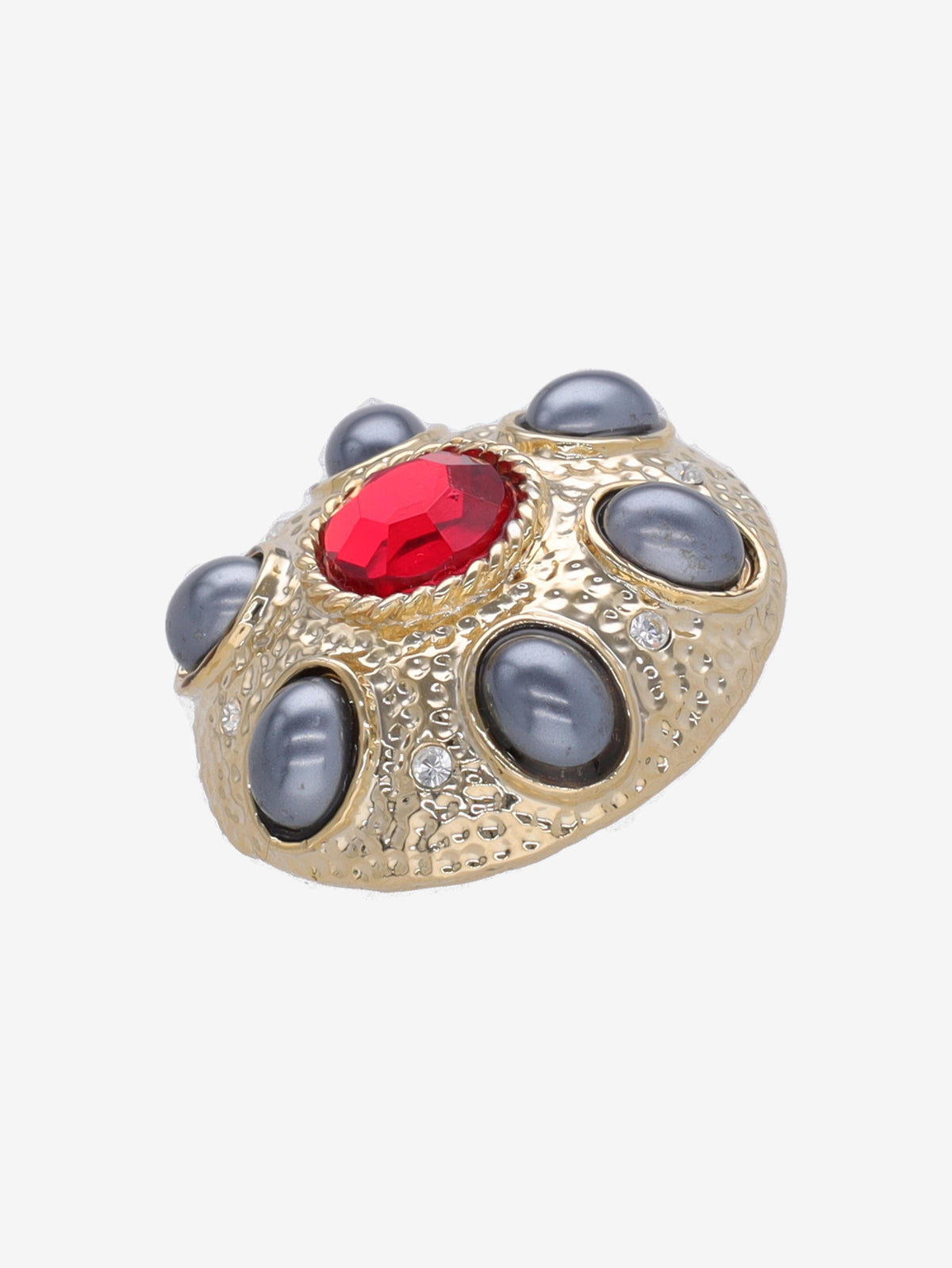 Vintage Round Earrings with Red Center Gemstone W13426.46  Vintage 