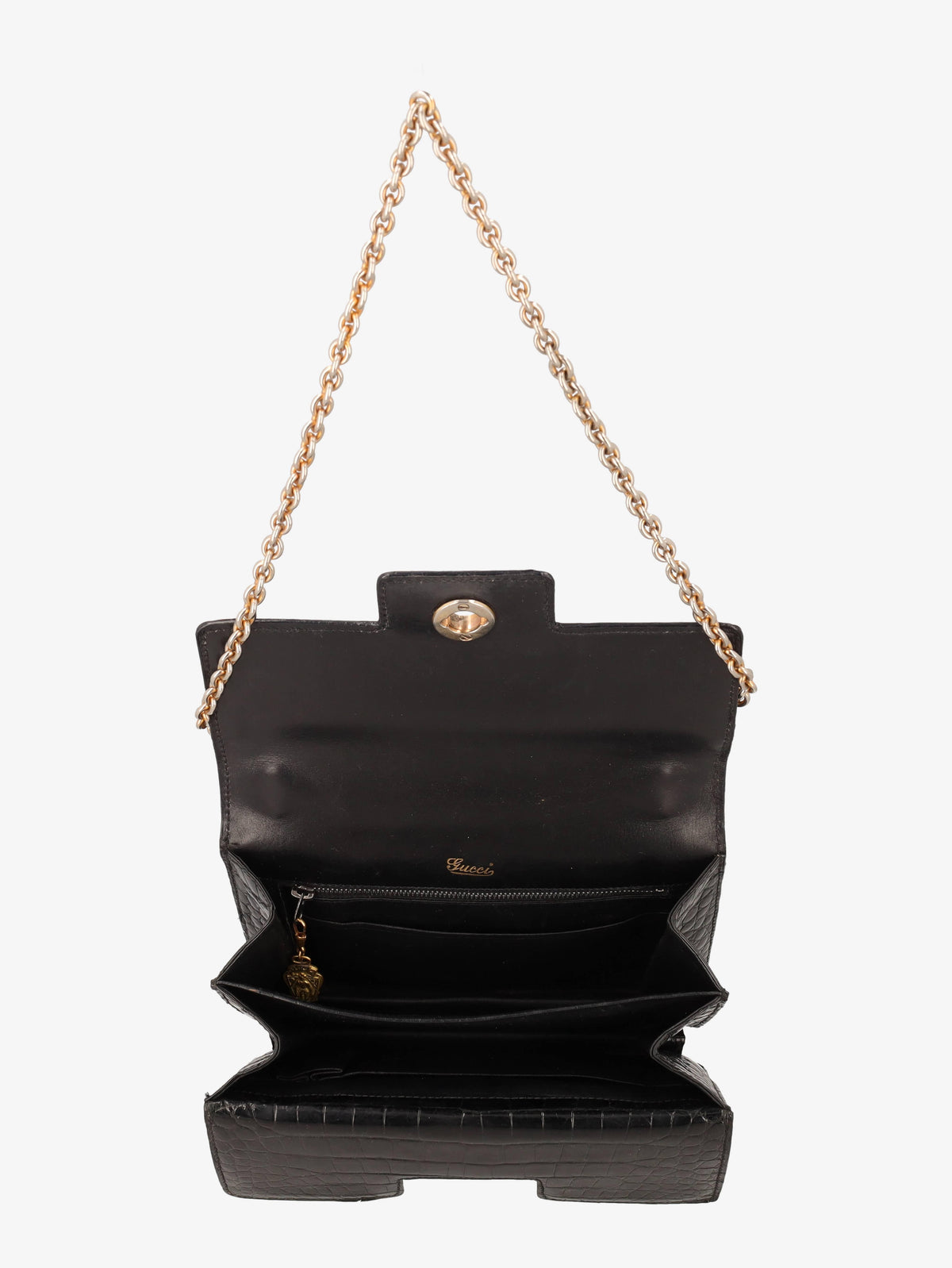 Borsa Gucci con catena in cocco nero