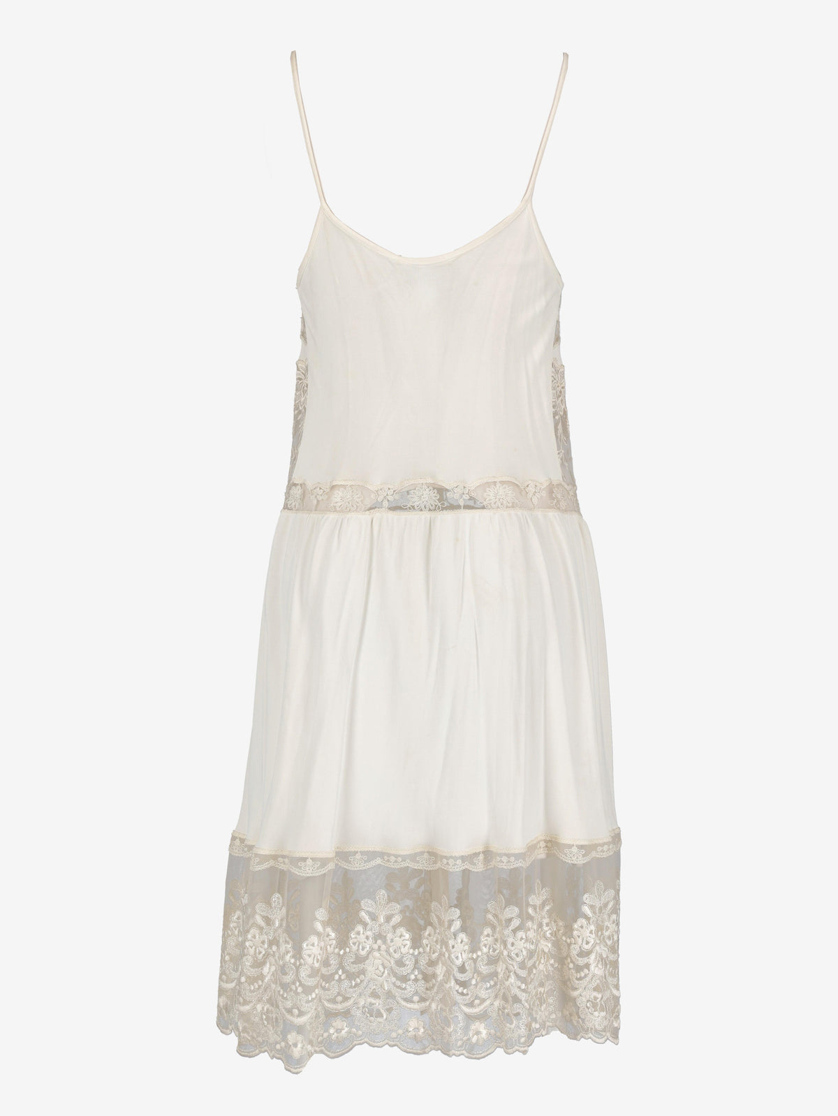 Vintage Lace-Trim Slip Mini Dress with Jewel Buttons W27526.40  Vintage 