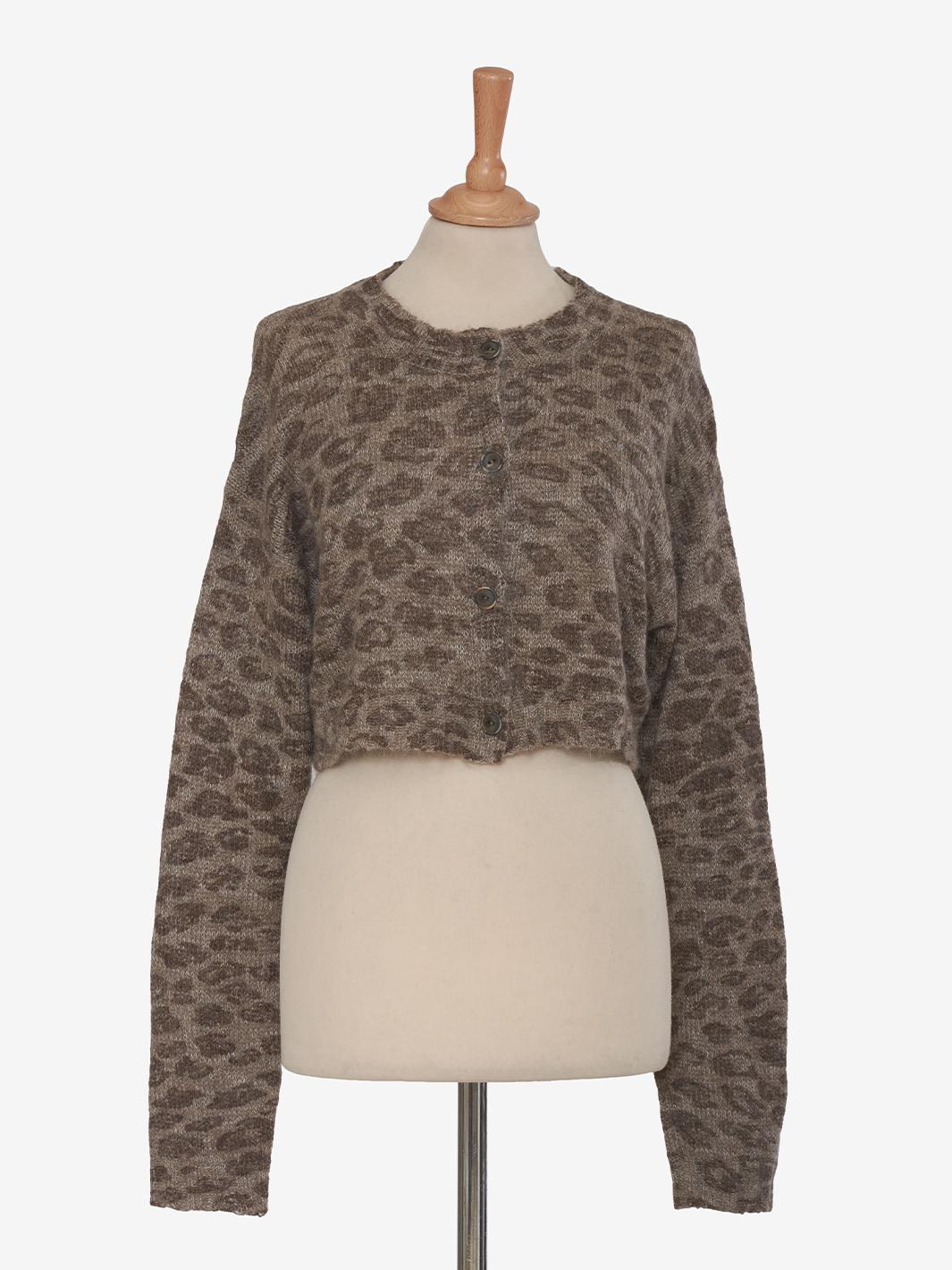 Krizia Cardigan corto con stampa leopardata